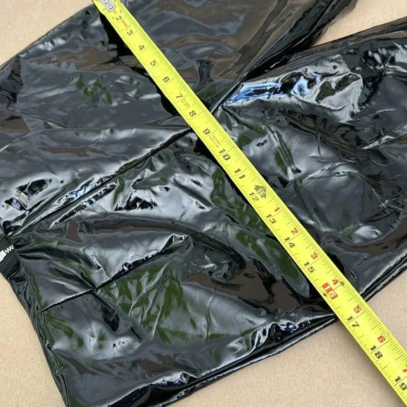 Fashion Nova Pants Shiny Black Vinyl Zippered - Picture 9 of 11